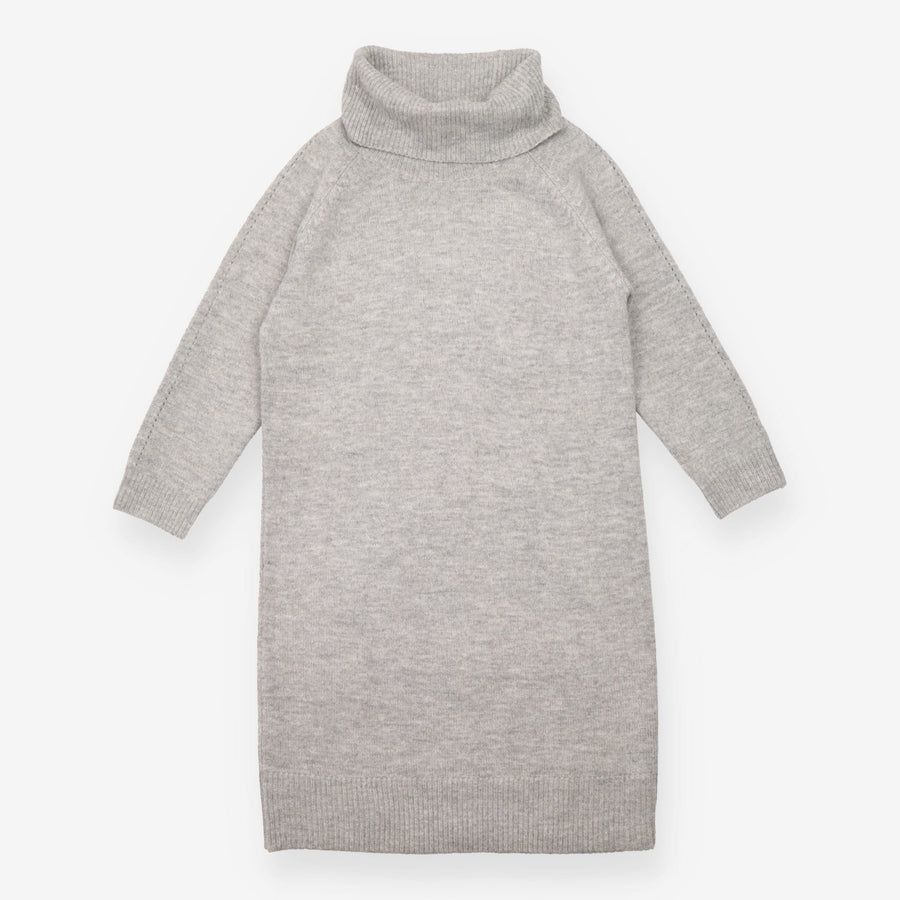 Jumper Dress Cowl Neck Knit Grey