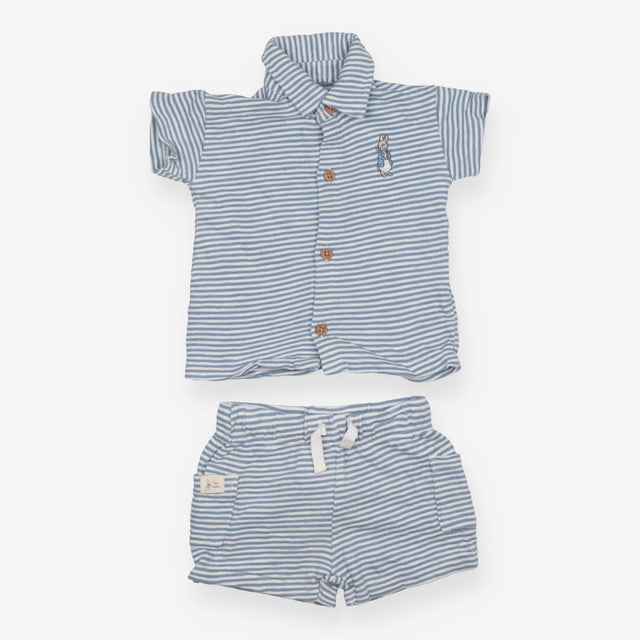 Jersey Shirt and Shorts Blue Stripe Peter Rabbit