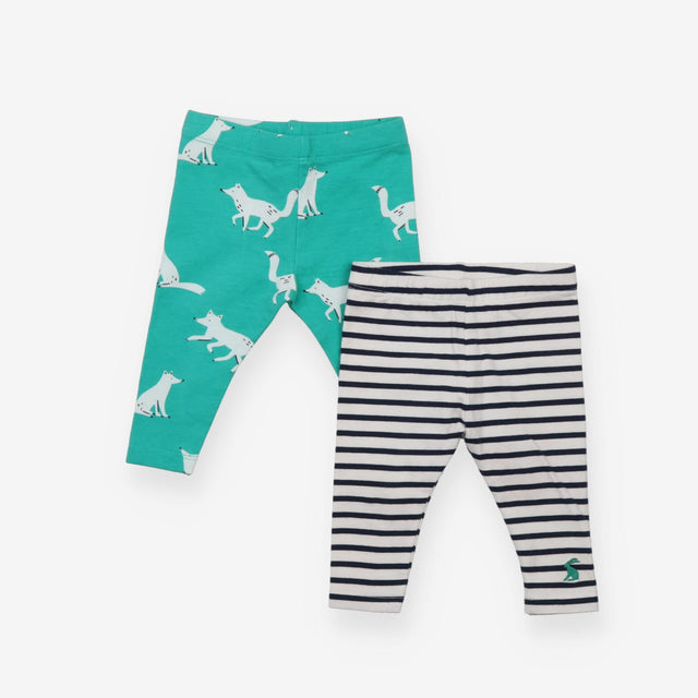 Leggings Navy Stripe and Green Fox 2-Pack
