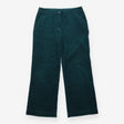 Green Corduroy Wide Leg High Waist Trousers