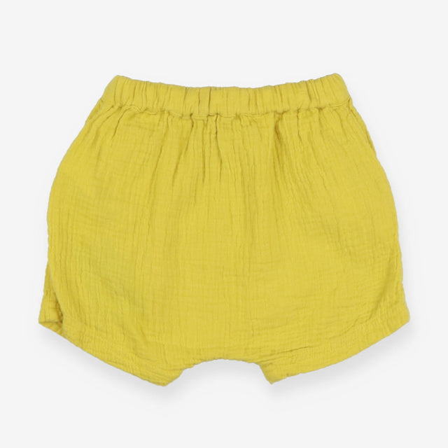 Shorts Yellow Muslin with White Drawstring