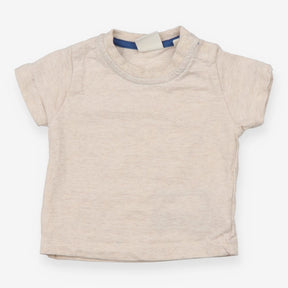 Tee SS cream marl popper shoulder