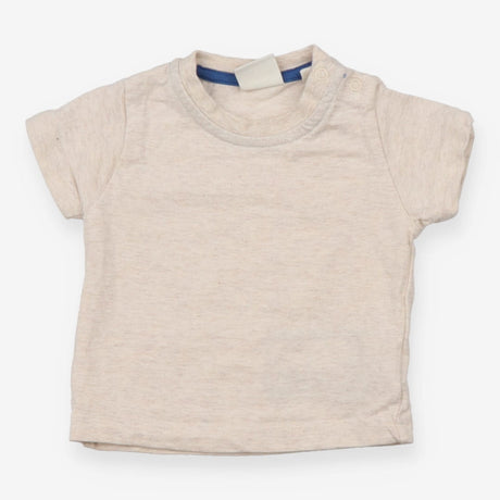 Tee SS cream marl popper shoulder