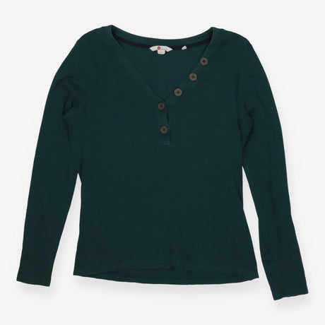 Boden Green Ribbed Henley Top