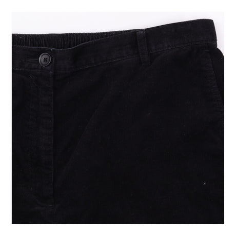 Straight Leg 100% Cotton Corduroy Trousers Black S