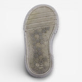 Blue slip on shoes, white sole strawberries
