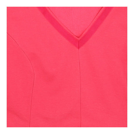 Pink v-neck pleated skater dress