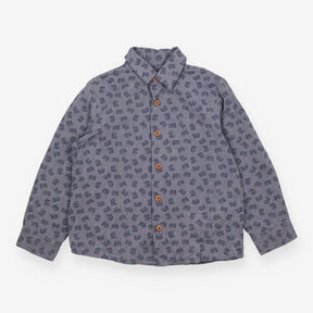Shirt blue wood buttons elephants