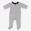 Navy Striped Sleepsuit Bow