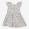 White frill sleeve dress with black dashes
