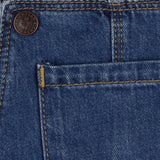 Denim Dungarees with Frill Straps and Pocket