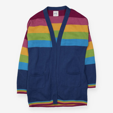 Open Cardigan Rainbow Stripe with Pockets