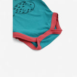 Sleeveless Bodysuit Blue with Puffer Fish