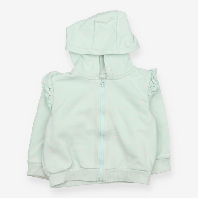 Hoodie Mint White Spots Frill Shoulders