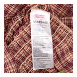 Burgundy Plaid Smocked Waist Peplem