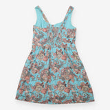 Pinafore Dress Paisley Print Cotton Turquoise