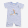 Peter Rabbit blue and white striped romper