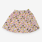 Skirt Pink Cord Bird Print
