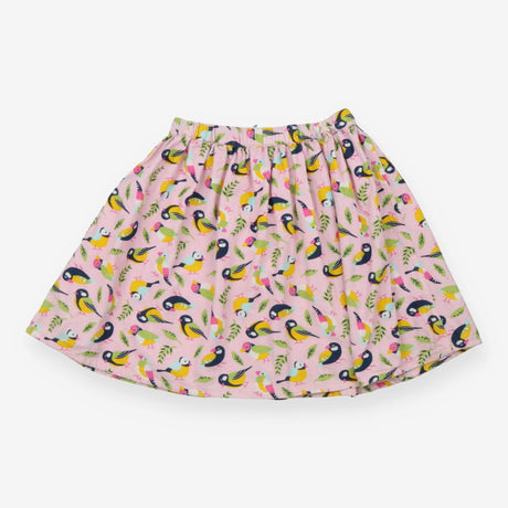Skirt Pink Cord Bird Print