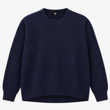 Jumper Navy Blue Wool Blend Knit Crew Neck
