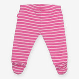 Footed Leggings Pink Stripe