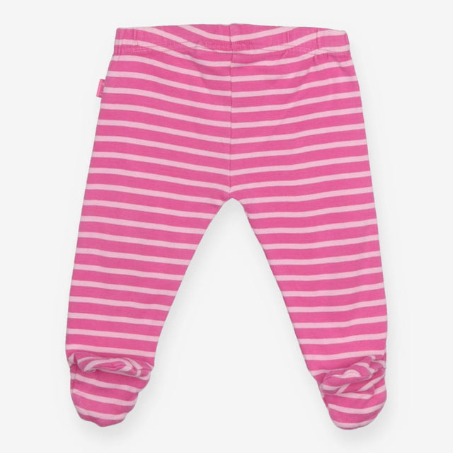 Footed Leggings Pink Stripe