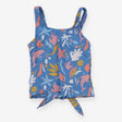 Swim Top Tie Up Blue Under the Sea Print