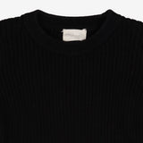 Black ribbed knit bodysuit