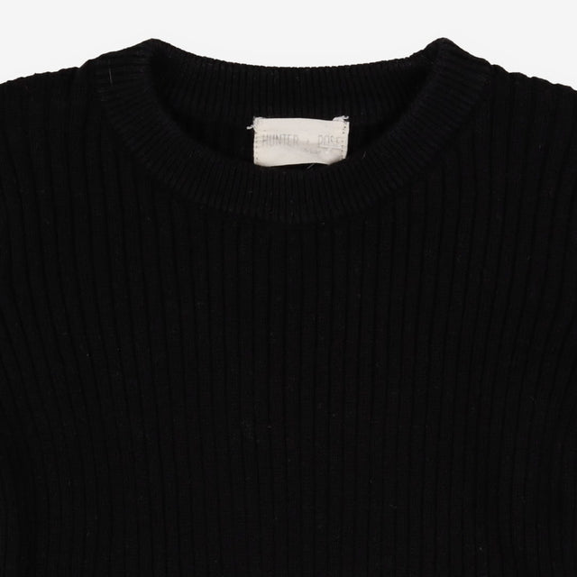 Black ribbed knit bodysuit