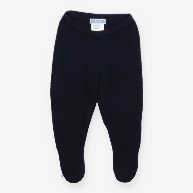 Knit footed baby joggers navy
