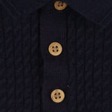 Navy wooden button up sweater
