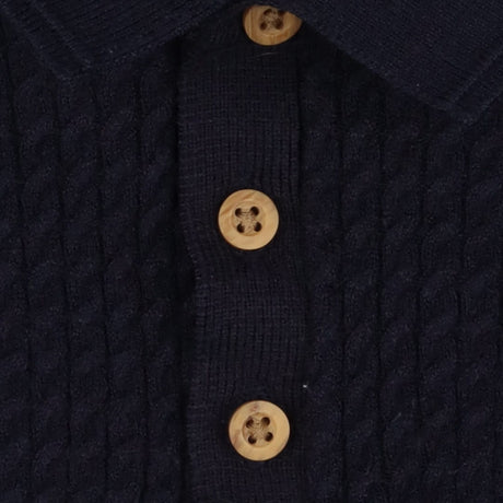 Navy wooden button up sweater