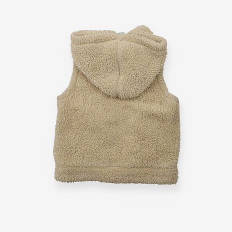 Cream Fleece Gilet Striped Lining