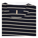 Dress Navy Blue Cream Stripe Short Sleeve