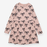 Jersey Dress Light Pink with Black Bows