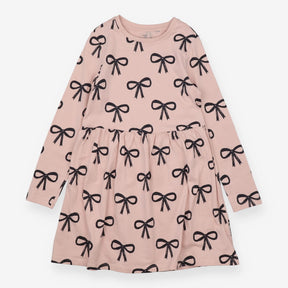 Jersey Dress Light Pink with Black Bows