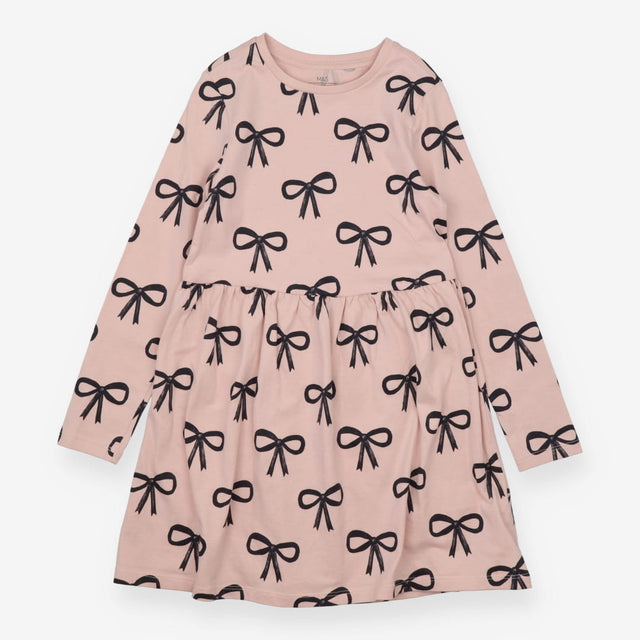 Jersey Dress Light Pink with Black Bows