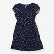 Navy Polka Dot Chiffon Cap Sleeve Maternity Nursin