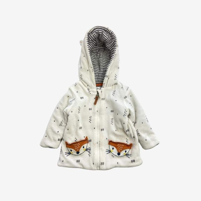 Cream fox velour hoody