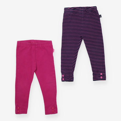 Leggings 2pcs Pink and Navy Pink Stripe