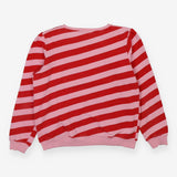 Red Candy Stripe Sweatshirt – Bold Casual Women’s 