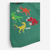 T-shirt Green Dinosaur Tennis Match