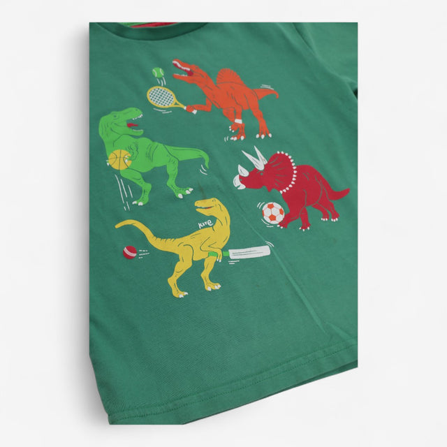 T-shirt Green Dinosaur Tennis Match