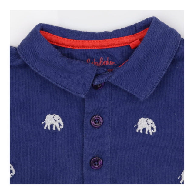 Polo T-Shirt Navy Grey Elephant Appliques