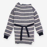 Maternity Cardigan Navy White Stripe Tie Waist