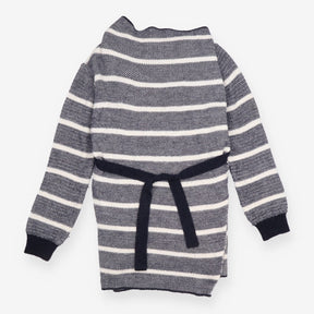 Maternity Cardigan Navy White Stripe Tie Waist