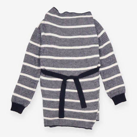 Maternity Cardigan Navy White Stripe Tie Waist