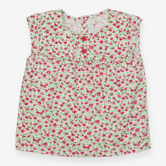 White tunic with red flowers