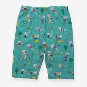 Shorts Green Aerobics Cats