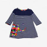 Dress Jersey Navy Elmer Applique